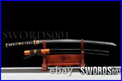 Orange Rattan Saya Hand Polished T10 Carbon Steel Japanese Samurai Katana Sword