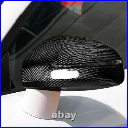Pair Real Carbon Fiber Car Door Side Mirror Cover Cap For Audi TT TTS R8