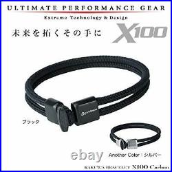 Phiten (Phiten) Rakuwa Breath X100 Carbon Black 19cm Brand New from Japan NEW