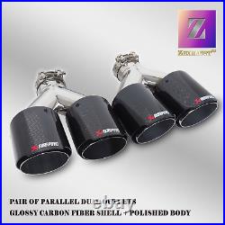 Quad 4out Carbon Fiber Exhaust Tip- 2.5inlet- Pair Of Staggered L&r Angle Cut