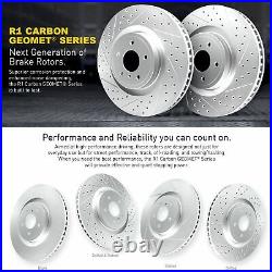 R1 Concepts Front Carbon Brake Rotors Drill Slot & Ceramic Pads 1PC. 31121.02