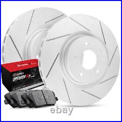 R1 Concepts Front Carbon Brake Rotors Slotted with Optimum OEp Pads 1PS. 46009.07
