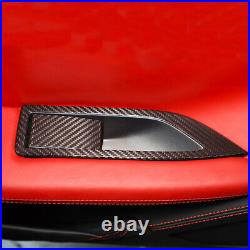 Real Carbon Fiber Car Door Handle Interior Cover Trim For 2011-2016 Ferrari 458