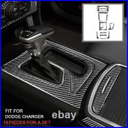 Real Carbon Fiber Dashboard Gear Shift Panel Cover Trim For Dodge Charger 15-20