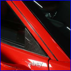 Real Carbon Fiber Front Window Triangle Glass Plate Trim For Ferrari 458 2011-16