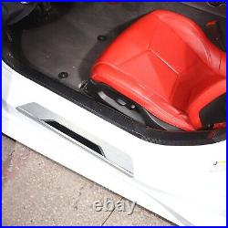 Real Carbon Fiber Interior Door Sill Trim Cover For Corvette C8 Z51 Z06 2020-23