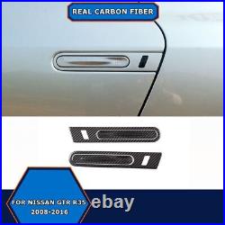 Real Carbon Fiber Outside Door Handle Trim Cover For Nissan GTR R35 2008-2016