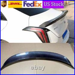Real Carbon Fiber Rear Boot Spoiler Wing Flap For Cadillac CT5 2020-2023