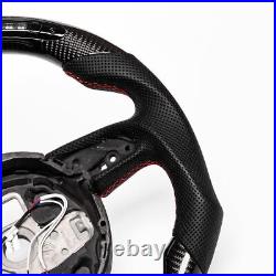 Real carbon fiber Flat Customized Sport LED Steering Wheel 12-16 RS S A 4 5 6 7