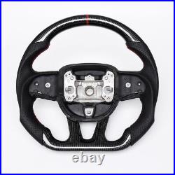 Real carbon fiber Steering Wheel for 2015-24 Charger Challenger Durango Withheated