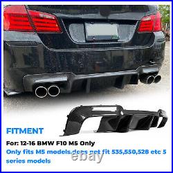 Rear Diffuser Carbon Fiber Color Fits 12-16 BMW 5 Series F10 M5 DTM Style