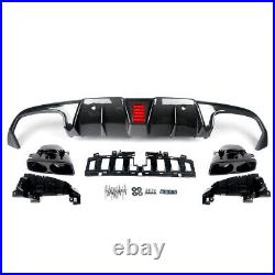 Rear Diffuser With Exhaust Pipes For Mercedes C205 A205 C43 C63 15-18 Carbon Look