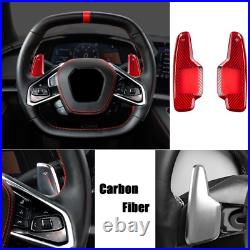 Red Carbon Fiber Car Steering Wheel Paddle Shifter For Chevrolet Corvette C8 Z51