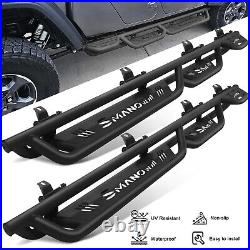 Running Boards For 2020-2024 Jeep Gladiator JT 4 Door with 3 Drop Steps Nerf Bar