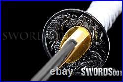 Samurai Painted Silvery Saya Japanese Tanto Sword Carbon Steel engraved blade
