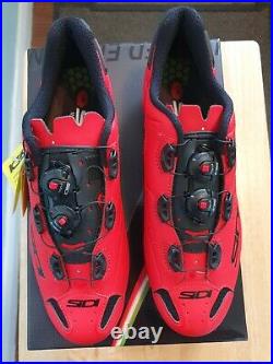 Sidi Shot Carbon Road Shoe Matt Red Vent Sole 42.5 Brand New In Box