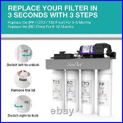 SimPure WP2-400GPD 8 Stage UV Under Sink RO Reverse Osmosis Water Filter System