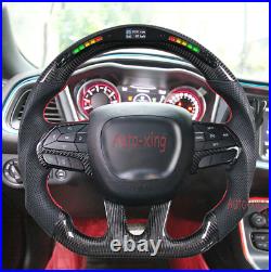 Smart Led Carbon Fiber Flat Steering Wheel for Dodge Charger Challenger SRT2015+