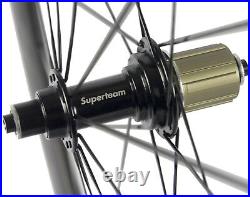 Superteam Road Bike Wheels 50mm Carbon Fiber Wheelset Clincher Bicycle Wheelset