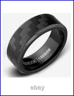The Ridge Carbon Fiber 3k Beveled Ring Size 9
