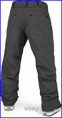 Volcom Mens Carbon Ergo Relaxed Fit Zip-Tech Snowboard Pants Dark Grey Sz XL NWT